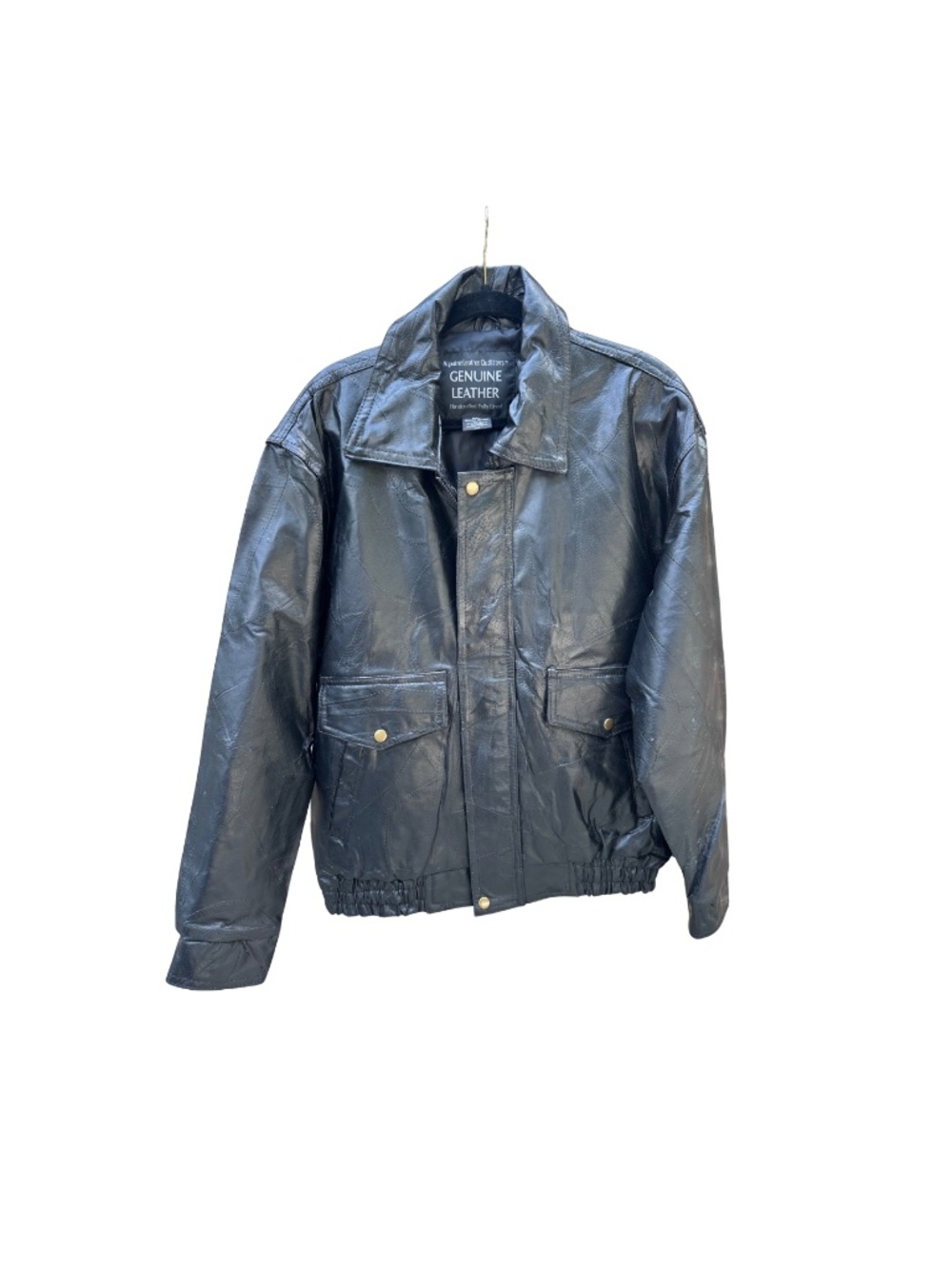 Genuine leather jacket with patchwork designs